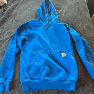 Carhartt blue and orange sweatshirt